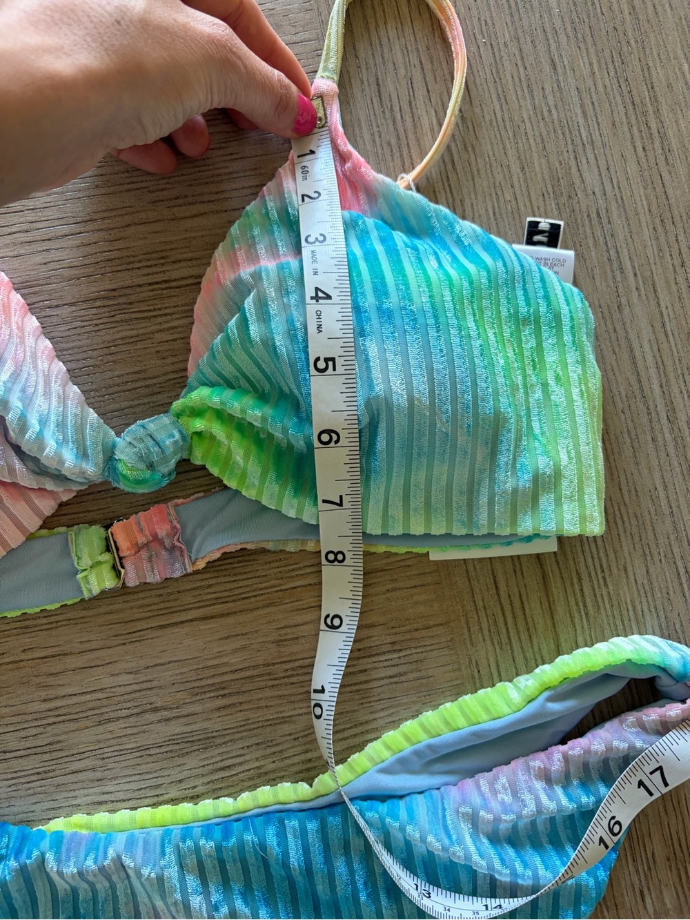 Dippin Daisys, Knot-Front Multicolor Gradient Bikini - Pink & Aqua - Picture 15 of 16